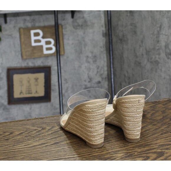 NWT A New Day Ansel Double Band Open Toe Wedge Heels 93320234 Tan Brown 9M - Picture 5 of 7